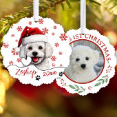 Christmas Bichon Frise Dog gepersonaliseerd Ornament Kaart