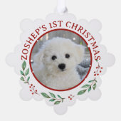 Christmas Bichon Frise Dog gepersonaliseerd Ornament Kaart (Achterkant)