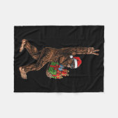 Christmas Bigfoot Santa Hat Funny Sasquatch Big Fo Fleece Deken (Voorkant (Horizontaal))