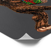 Christmas Bigfoot Santa Hat Funny Sasquatch Big Fo Poster (Hoek)