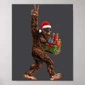Christmas Bigfoot Santa Hat Funny Sasquatch Big Fo Poster (Voorkant)