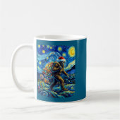 Christmas Bigfoot Santa Hat Van Gogh Starry Night  Koffiemok (Links)