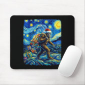 Christmas Bigfoot Santa Hat Van Gogh Starry Night Muismat (Met muis)