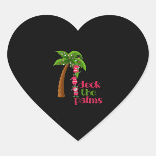 CHRISTMAS BIJ DE BEACH grafische SANTAS ELVEERT PA Hart Sticker