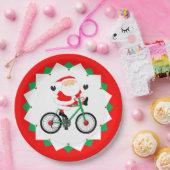 Christmas Biking Holiday Cycling Party Papieren Bordje (Feest)