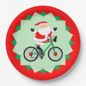 Christmas Biking Holiday Cycling Party Papieren Bordje (Voorkant)