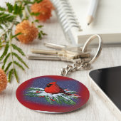 CHRISTMAS BIRD: CARDINAL: ART SLEUTELHANGER (Zijkant)