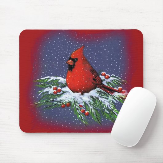 CHRISTMAS BIRD: CARDINAL: KUNST MUISMAT (Met muis)