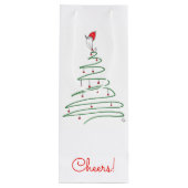 Christmas Bird Gift Bag Wijn Cadeautas (Achterkant)