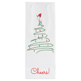 Christmas Bird Gift Bag Wijn Cadeautas