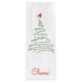 Christmas Bird Gift Bag Wijn Cadeautas (Voorkant)