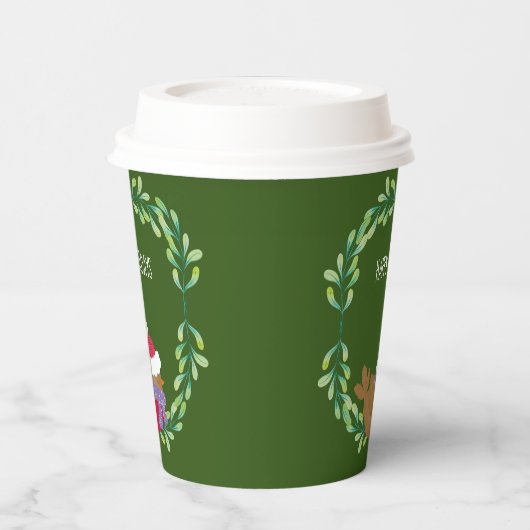 Christmas Bird On A Branch Paper cup Papieren Bekers (Links)