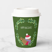 Christmas Bird On A Branch Paper cup Papieren Bekers (Achterkant)