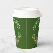 Christmas Bird On A Branch Paper cup Papieren Bekers (Rechts)