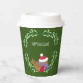 Christmas Bird On A Branch Paper cup Papieren Bekers (Voorkant)