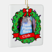 Christmas Bird Photo Wreath Keramisch Ornament (Rechts)