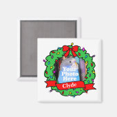 Christmas Bird Photo Wreath Magneet (Voorkant / Achterkant)