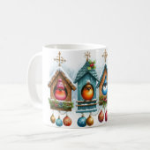 Christmas Birdhouse Coffee Mok (Voorkant links)