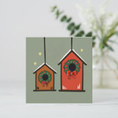 Christmas Birdhouse – Cozy Minimal Design Kaart (Staand voorkant)