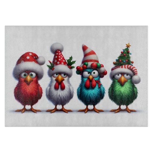 CHRISTMAS BIRDS Cutting Board Snijplank (Voorkant)