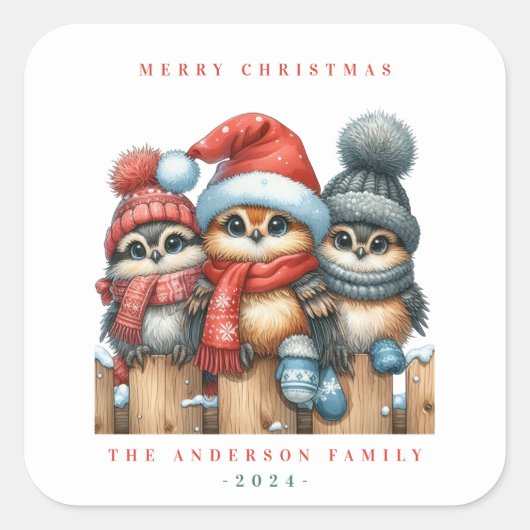 Christmas Birds Sticker (Voorkant)