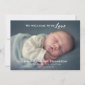 Christmas Birth Holiday Simple Love Typography Aankondiging (Achterkant)