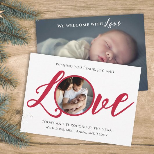 Christmas Birth Holiday Simple Love Typography Aankondiging