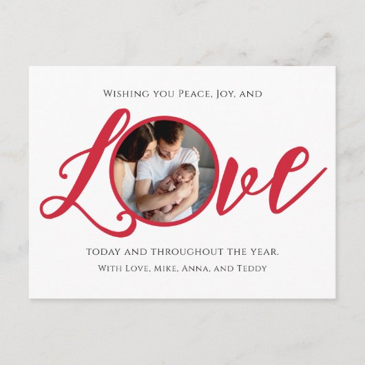 Christmas Birth Holiday Simple Love Typography Feestdagenkaart (Voorkant)