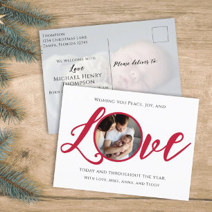 Christmas Birth Holiday Simple Love Typography Feestdagenkaart
