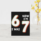 Christmas Birthday 6 To 7 Age Upgrade Candy 67 Mem Kaart (Gele Bloem)