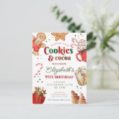 Christmas birthday cookies and cocoa Festive  Briefkaart (Staand voorkant)
