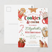 Christmas birthday cookies and cocoa Festive  Briefkaart (Voorkant / Achterkant)