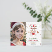 Christmas birthday cookies and cocoa Festive Briefkaart (Staand voorkant)