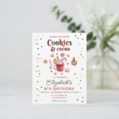 Christmas birthday cookies and cocoa Festive Briefkaart (Staand voorkant)