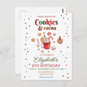 Christmas birthday cookies and cocoa Festive Briefkaart (Voorkant / Achterkant)