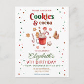 Christmas birthday cookies and cocoa Festive Briefkaart (Voorkant)