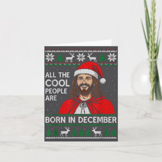 Christmas Birthday Humor Funny Jesus Born In Decem Kaart (Voorkant)