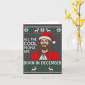 Christmas Birthday Humor Funny Jesus Born In Decem Kaart (Gele Bloem)