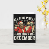 Christmas Birthday Humor Funny Jesus Born In Decem Kaart (Gele Bloem)