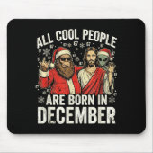 Christmas Birthday Humor Funny Jesus Born In Decem Muismat (Voorkant)