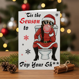 Christmas Birthday Mrs Santa Claus Bubblegum Funny Kaart