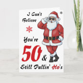 Christmas Birthday Santa Claus Sunglasses Funny Kaart (Voorkant)