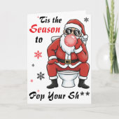 Christmas Birthday Santa Claus Sunglasses Funny Kaart (Voorkant)