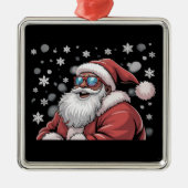 Christmas Black African American Santa Xmas  Metalen Ornament (Voorkant)