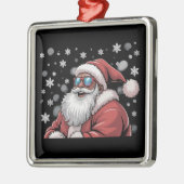 Christmas Black African American Santa Xmas  Metalen Ornament (Links)