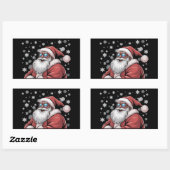 Christmas Black African American Santa Xmas  Rechthoekige Sticker (Vel)