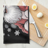 Christmas Black African American Santa Xmas  Theedoek (Quarter Fold)