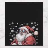 Christmas Black African American Santa Xmas  Wijn Etiket (Enkel label)