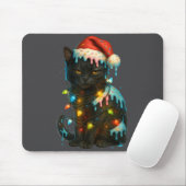 Christmas Black Cat Ice Cream Drip Santa Hat Cute  Muismat (Met muis)