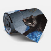 CHRISTMAS BLACK CAT-stropdas Stropdas (Opgerold)